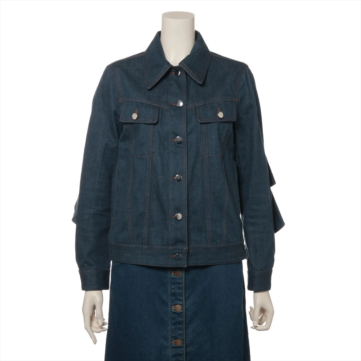 MM6 16AW コットン デニムジャケット 38 レディース ネイビー  