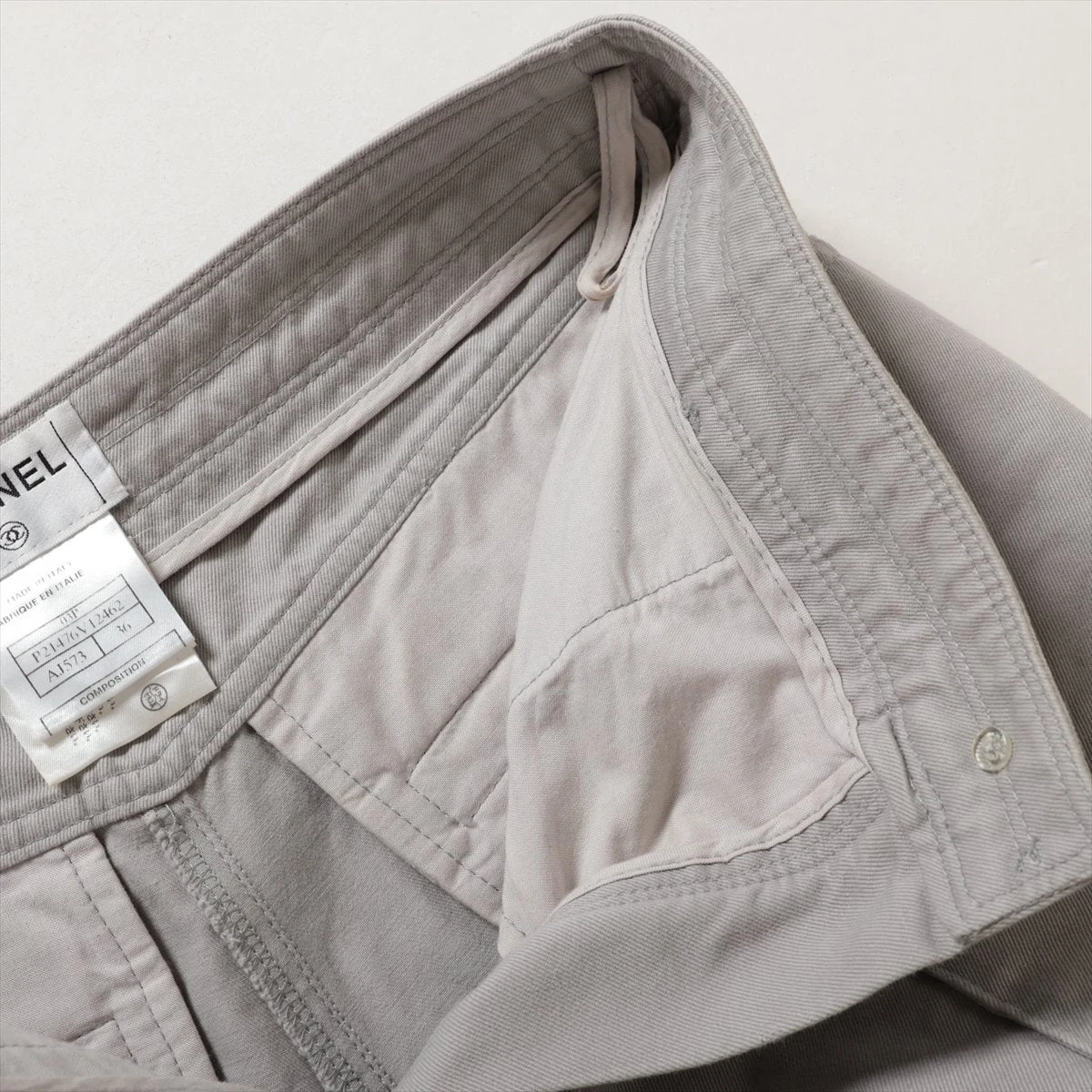 ［正規品］CHANEL コットン パンツ サイズ34 グレー系 楽天市場】CHANEL シャネル 【国内正規○19年製】19A