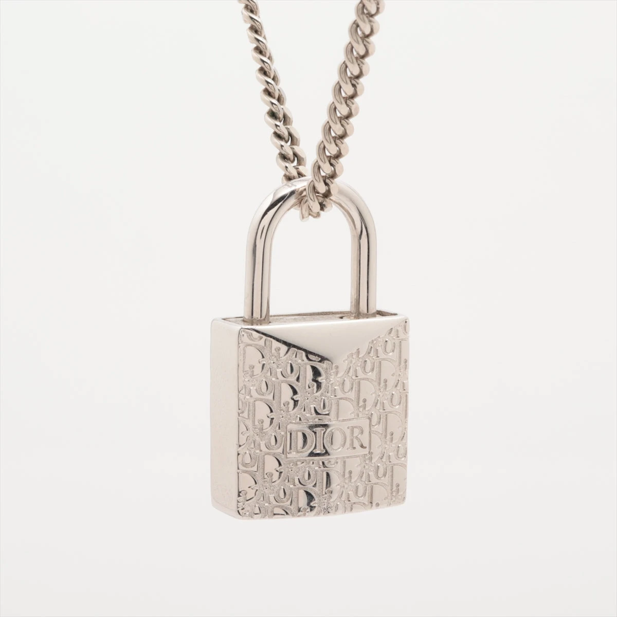 Dior 21ss パドロックネックレス ディオール パドロック ネックレス GP シルバー A3319918｜中古