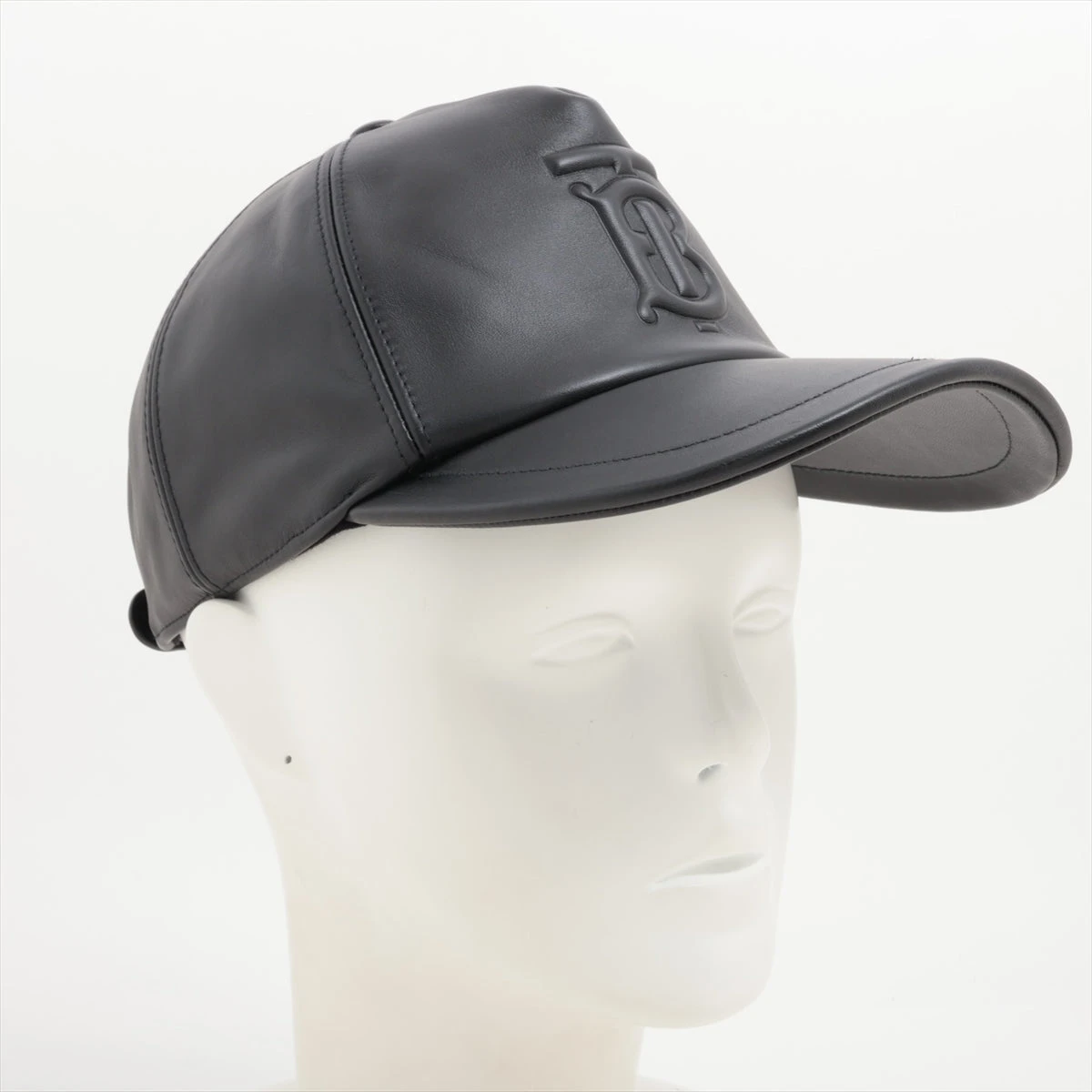 バーバリー TBロゴ キャップ レザー ブラック A3312139｜中古