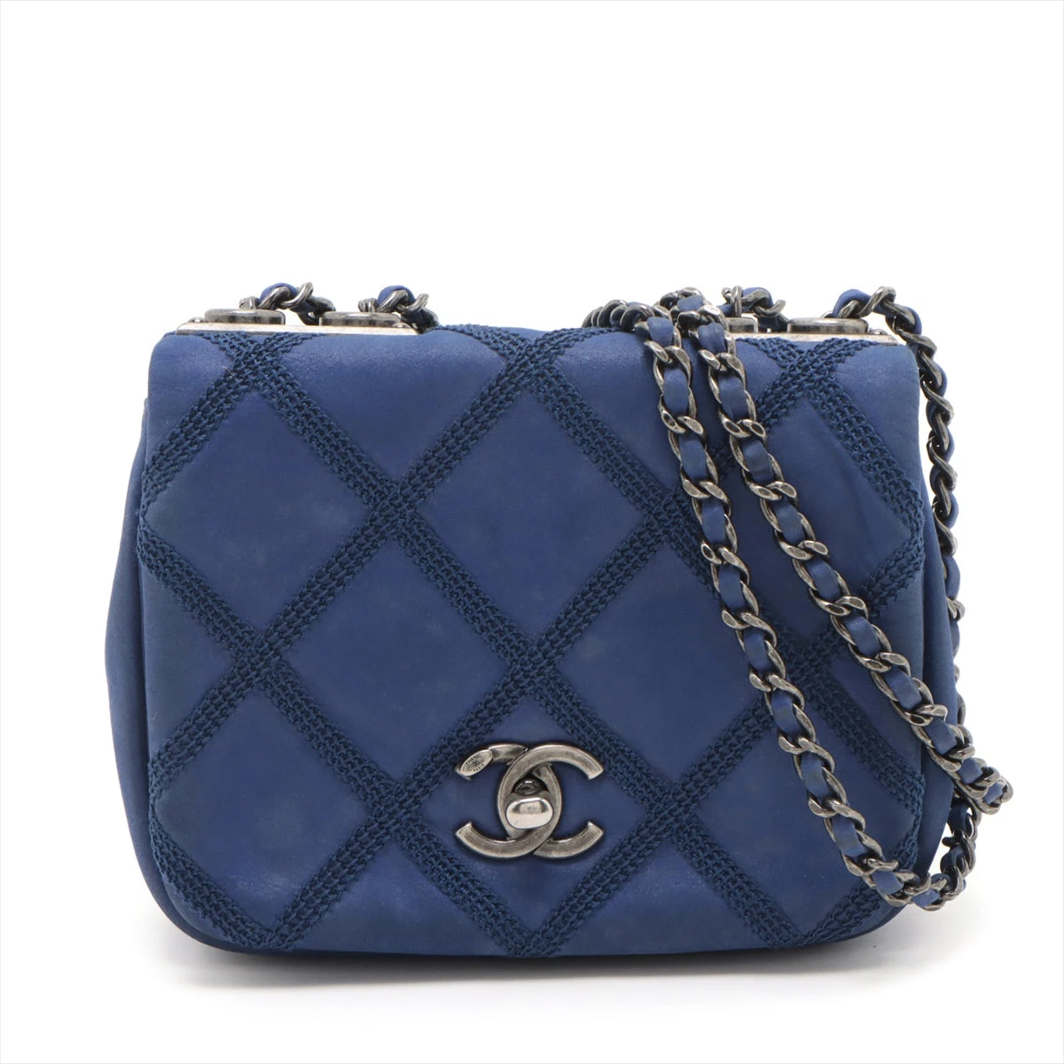 シャネル マトラッセ コーティングキャンバス シングルフラップ ダブル  