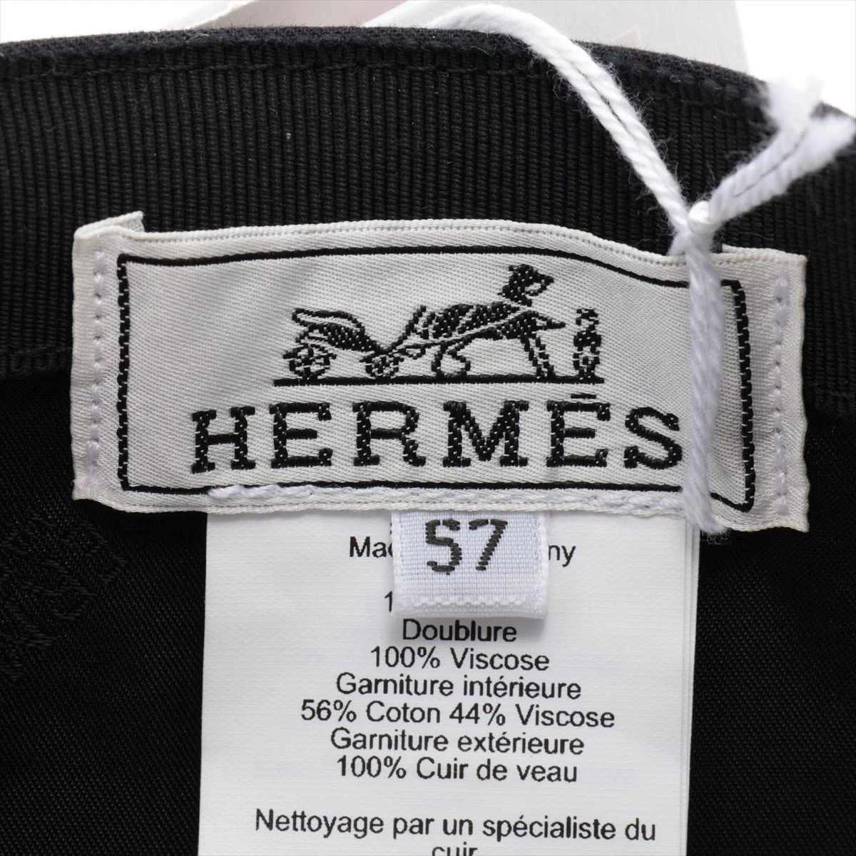エルメス セリエ キャップ 57 コットン ブラック A3272874｜中古