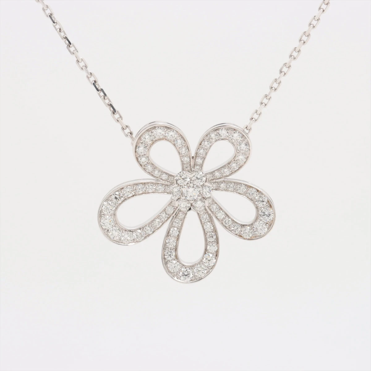 【美品・箱付】Van Cleef & Arpels フラワーダイヤネックレス ヴァンクリーフ&アーペル フラワーレース ダイヤ ネックレス 750(WG