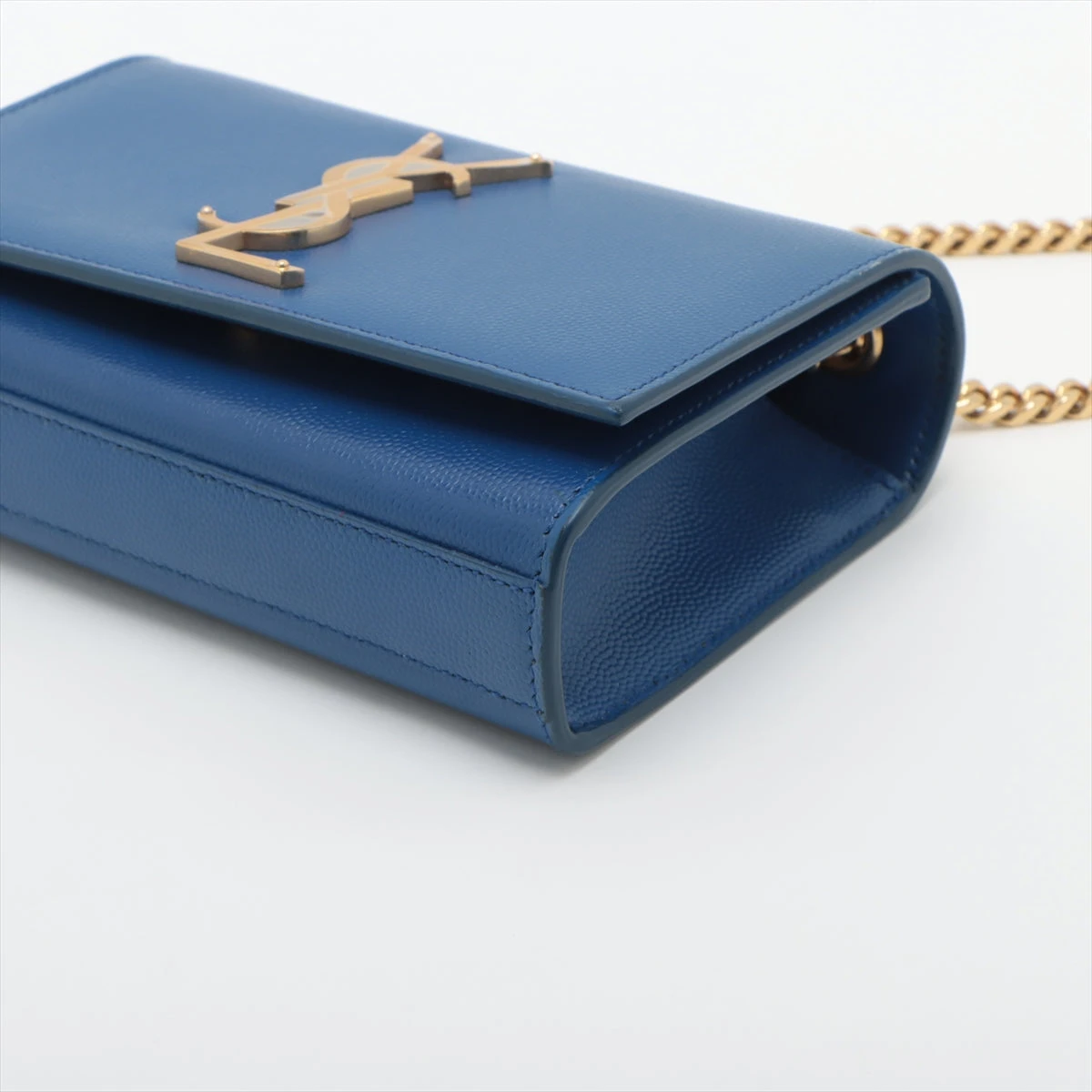 YSL ダークブルー ショルダーバッグ サンローランパリ ケイト レザー チェーンショルダーバッグ