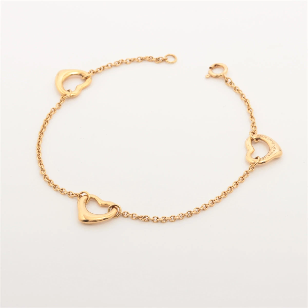 ティファニー オープンハート3P ブレスレット 750(YG) 4.3g A3317592  