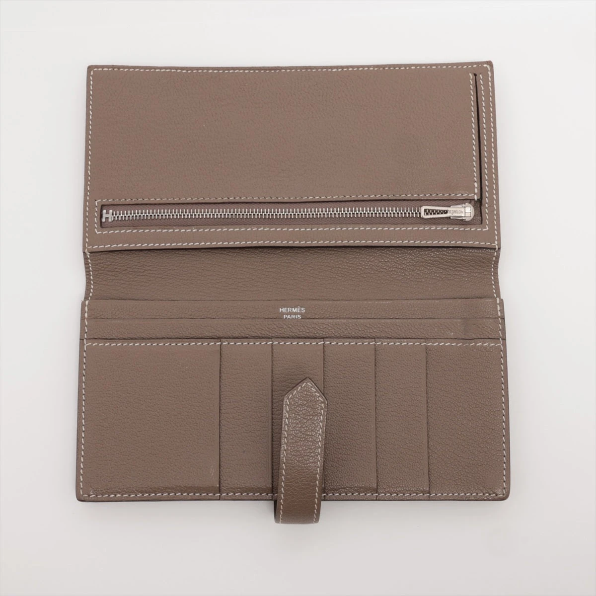 エルメス 長財布 ベアンスフレ エトゥープ シルバー金具 新品未使用】エルメス ベアンスフレ エトゥープ シェーブル