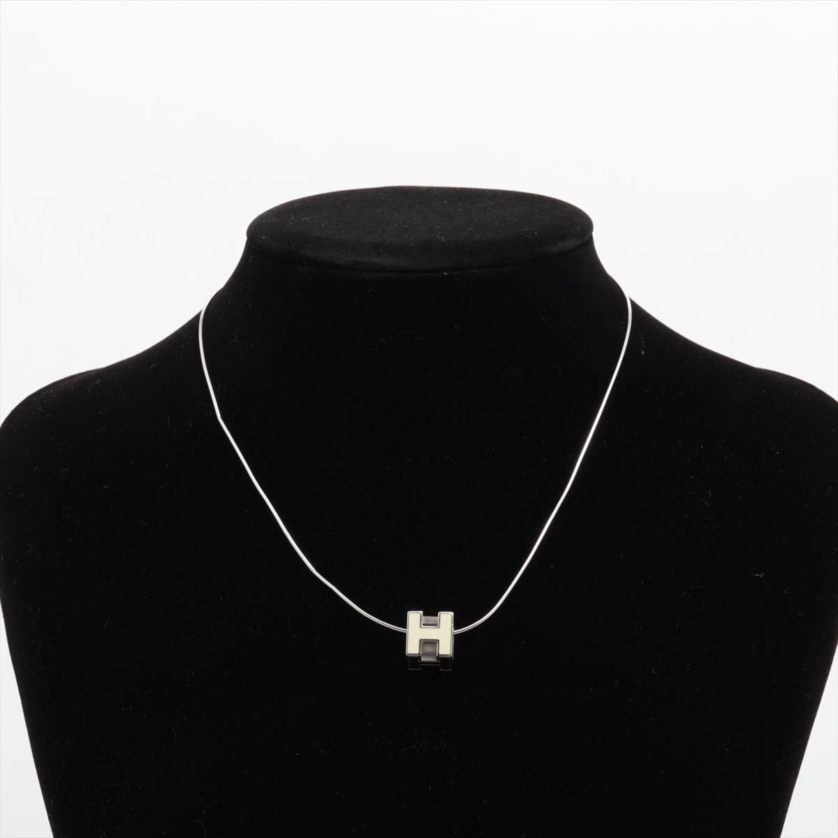 エルメス カージュドアッシュ Hキューブ ネックレス GP シルバー