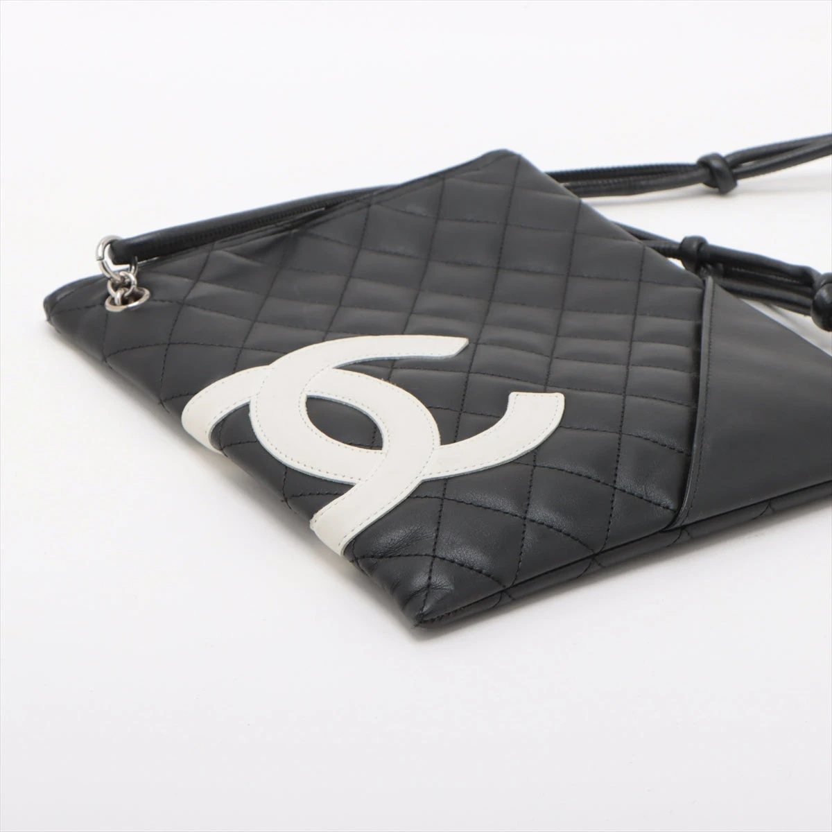 シャネル カンボンライン ラムスキン ショルダーバッグ ブラック