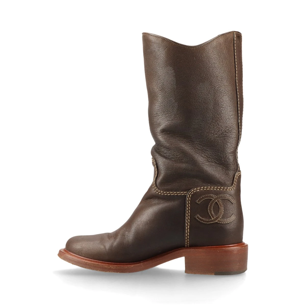 シャネル ココマーク 14A レザー ブーツ 35 1/2 レディース