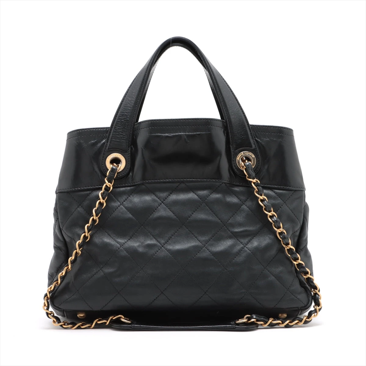 極美品✨クレージュ 2WAY ハンドバッグ ゴールド金具 レザー ブラック 黒 極美品】 再人気 ロゴ金具 クレージュ courreges 2WAY