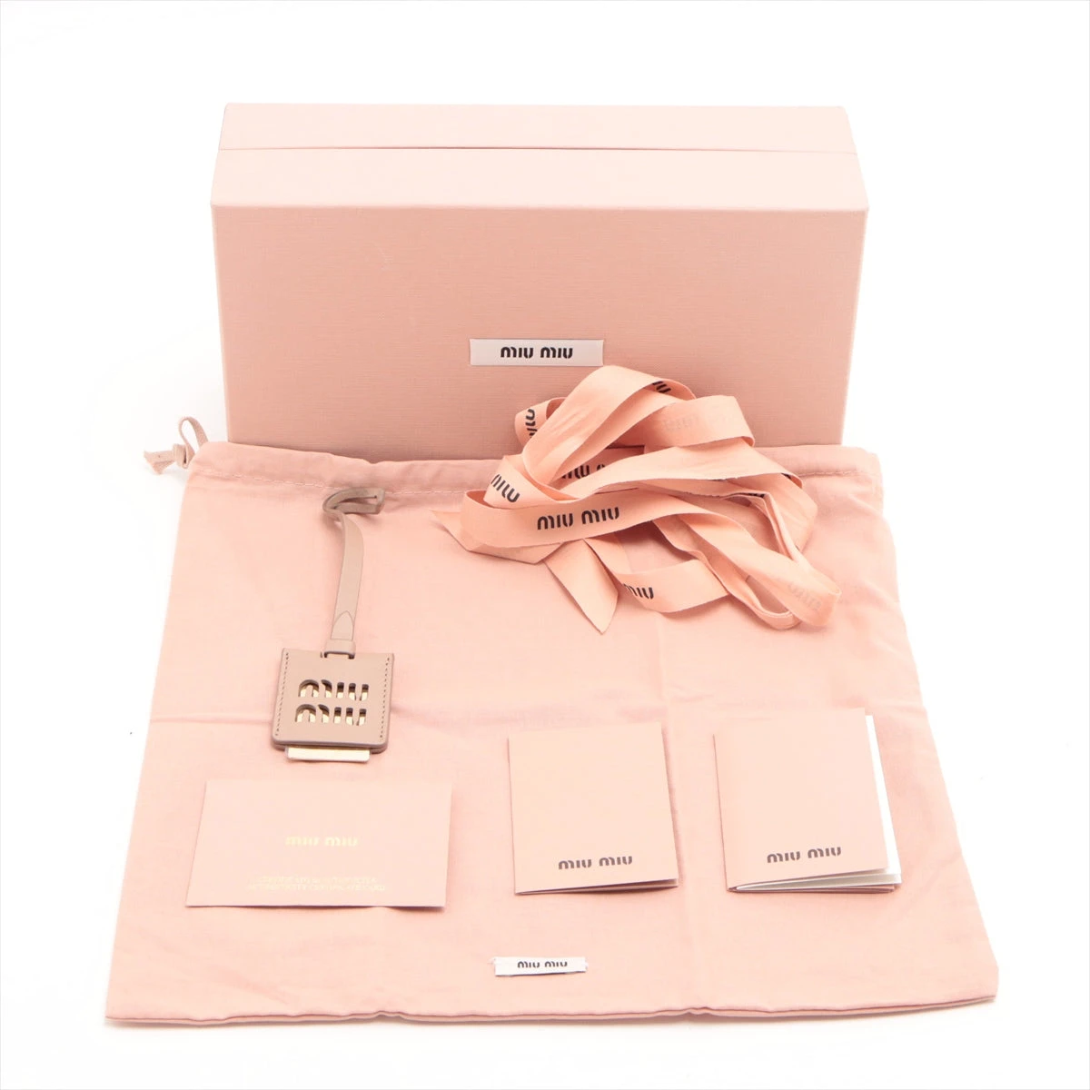 ミュウミュウ マテラッセ レザー チェーンショルダーバッグ ピンク