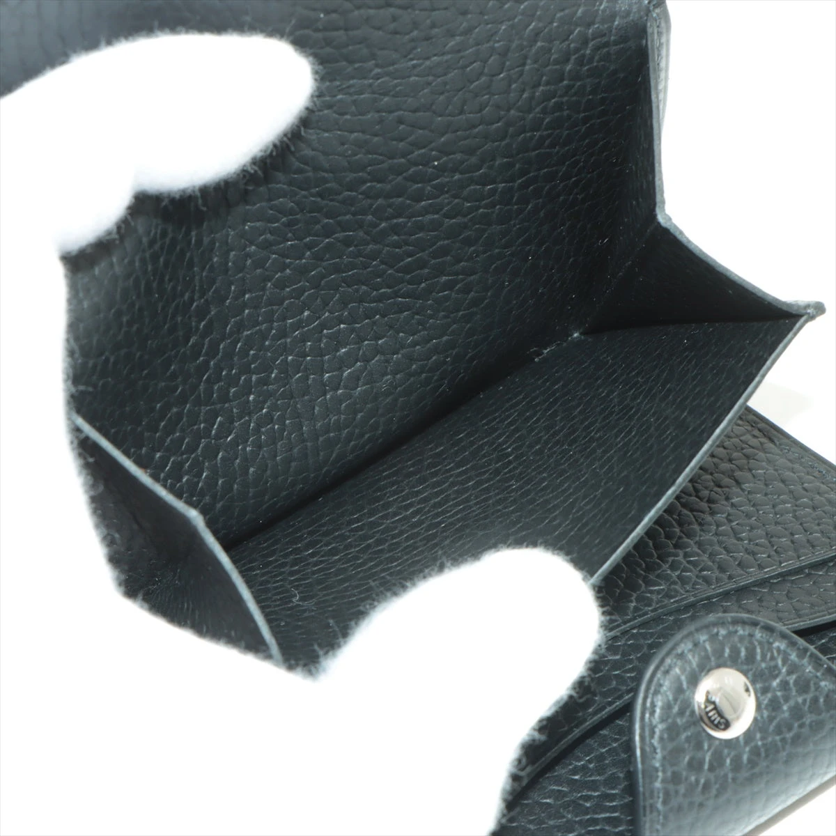 エルメス ユリス トゴ コンパクトウォレット ブラック シルバー金具 B 