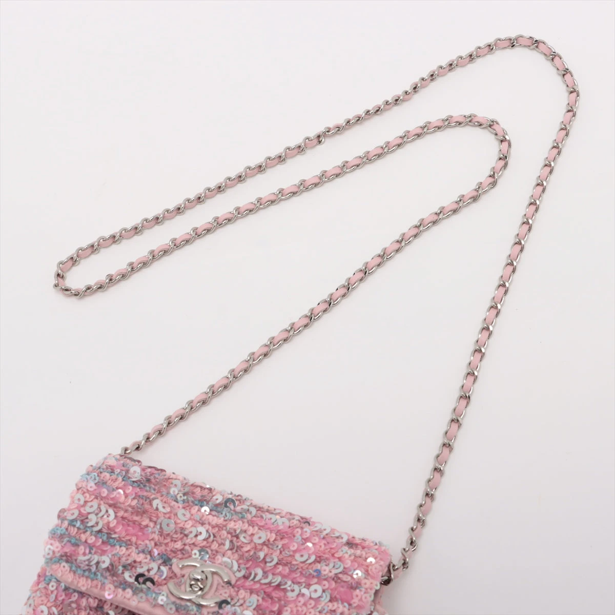 【シャネル】パンプス　ココマーク　ツイード　スパンコール　ピンク　38 箱 シャネル】パンプス ココマーク ツイード スパンコール ピンク