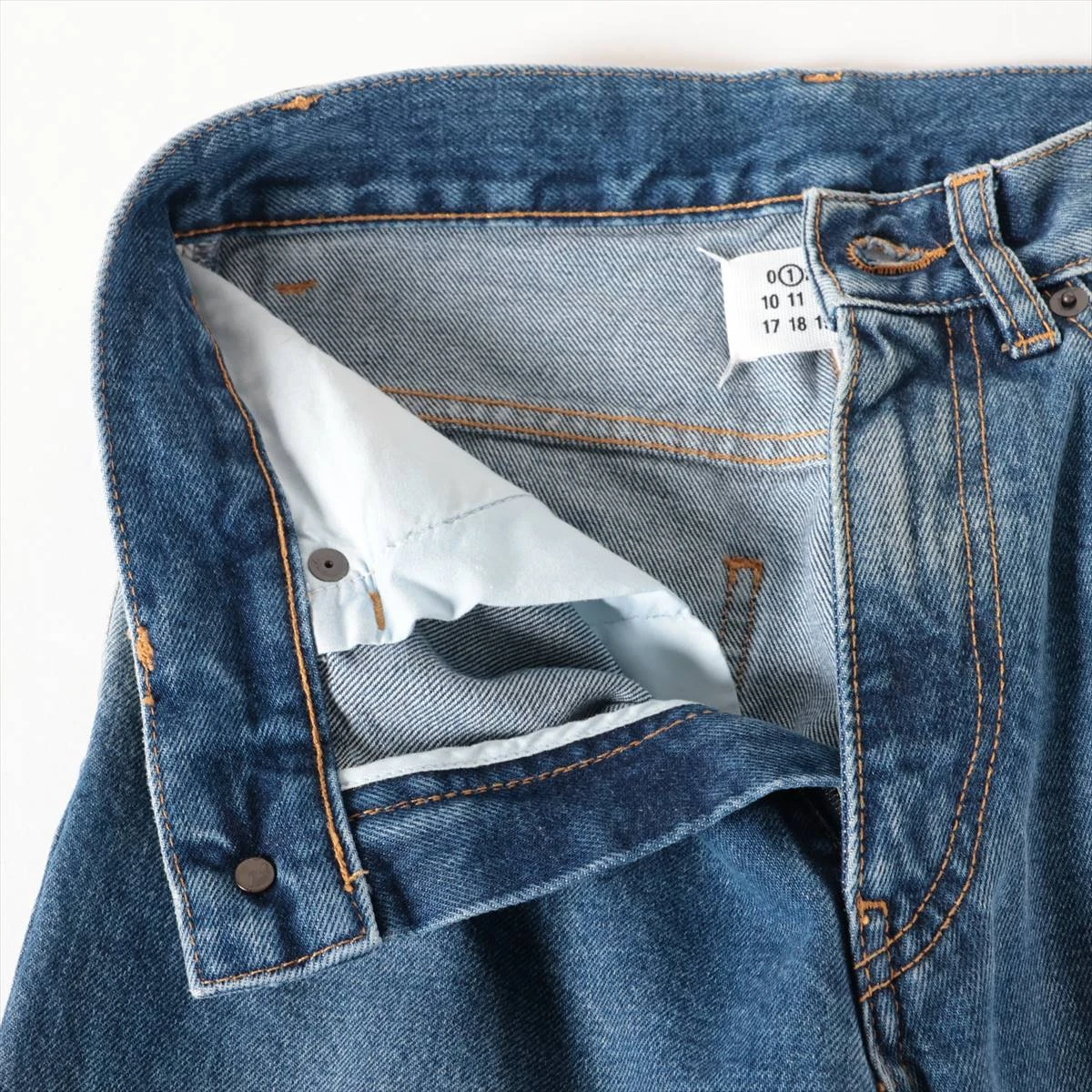 メゾンマルジェラ コットンRipped denimパンツ ブルー メゾンマルジェラ 21AW コットン デニムパンツ 36 レディース