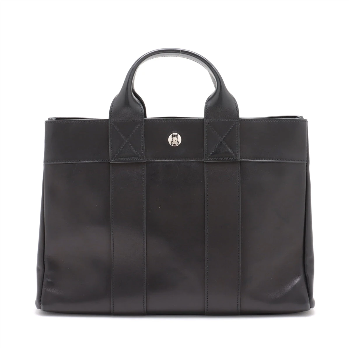 【人気色】 正規品 HERMES エルメス フールトゥPM ブラックトートバッグ エルメス フールトゥPM レザー ブラック シルバー金具 VO014891