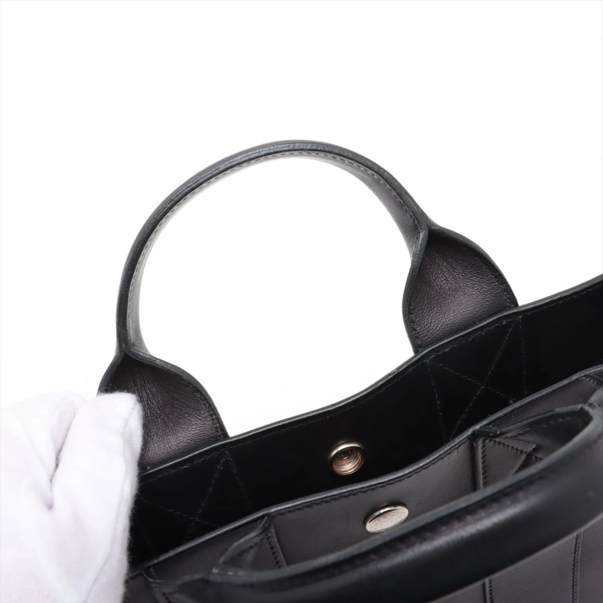 エルメス フールトゥPM レザー ブラック シルバー金具 VO014891