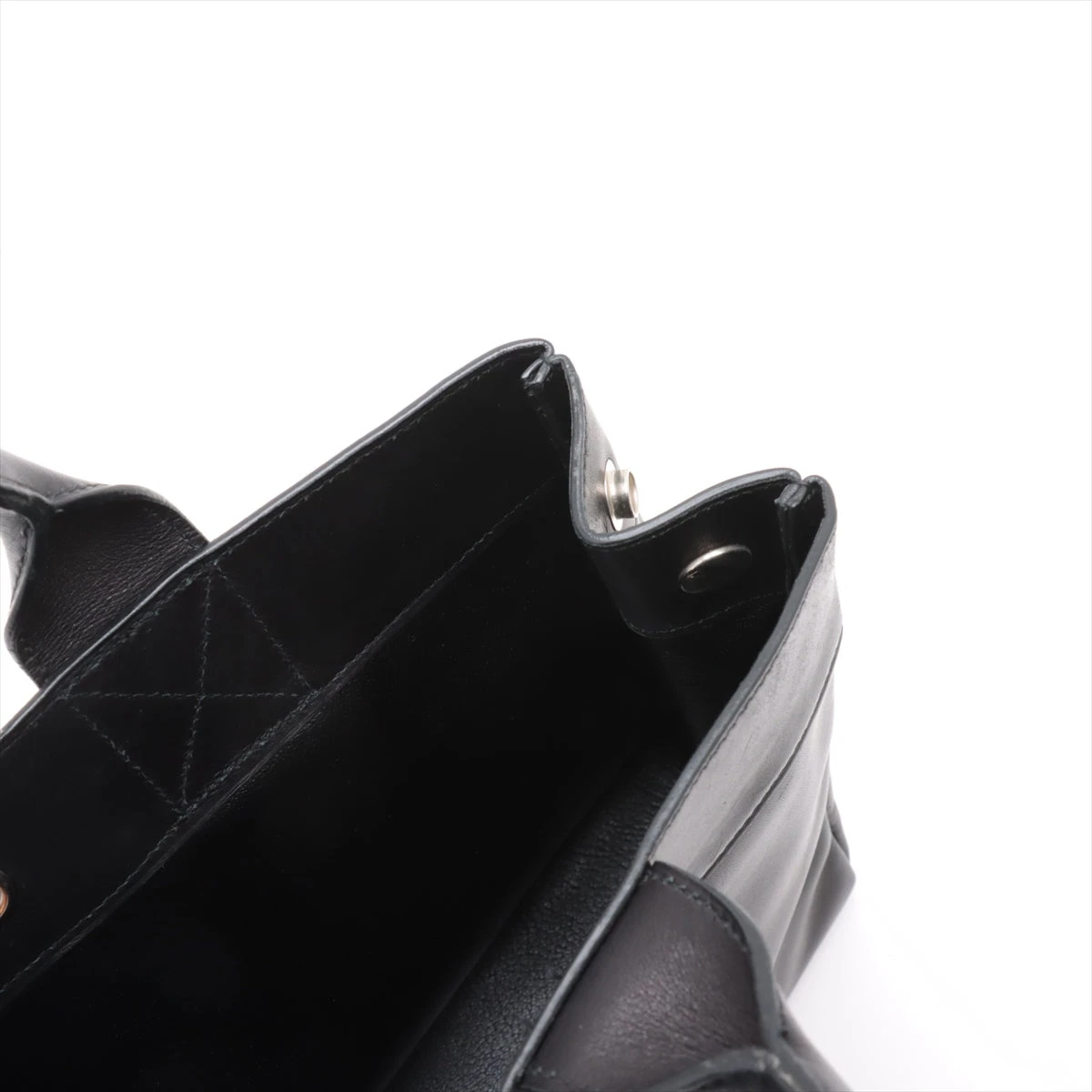 エルメス フールトゥ PM オールレザー ブラック×シルバー金具 エルメス HERMES フールトゥMM ブラック×シルバー金具 トワル