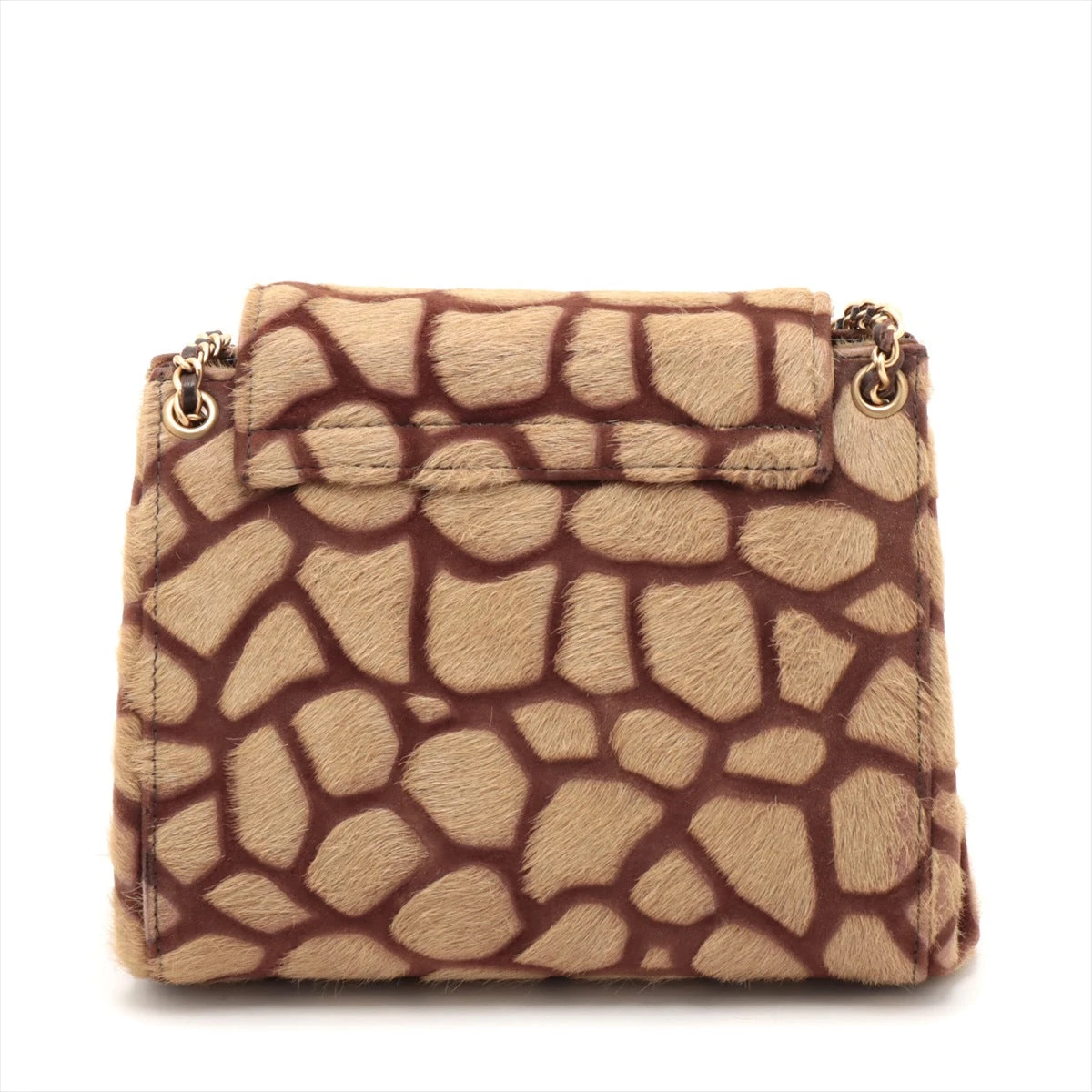 シャネル 2.55 ハラコ チェーンショルダーバッグ ジラフ柄 ブラウン