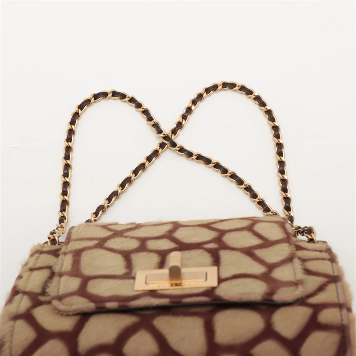 シャネル 2.55 ハラコ チェーンショルダーバッグ キリン柄　マトラッセ シャネル 2.55 ハラコ チェーンショルダーバッグ ジラフ柄