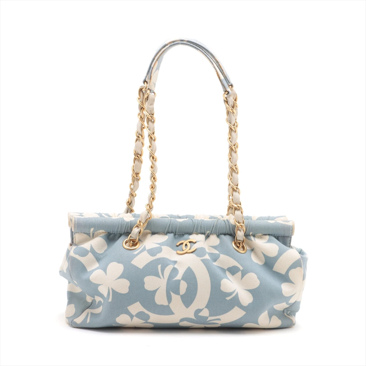 CHANEL シャネル キャンバス クローバー ハンドバッグ チェーンショルダー