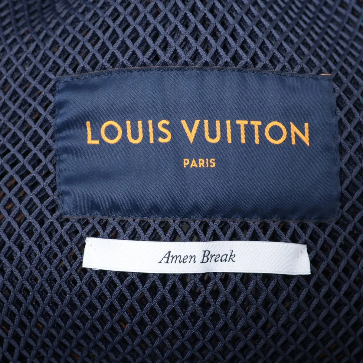 ヴィトン 23SS ポリエステル ジャケット 48 メンズ ネイビー×オレンジ