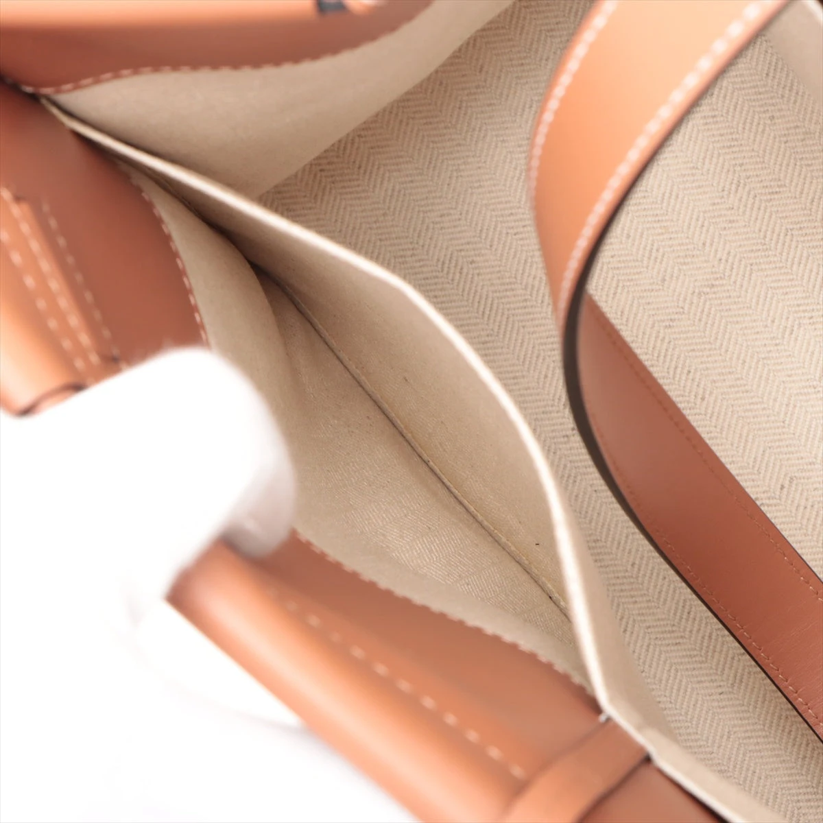 ロエベ リピートアナグラム キャンバス×レザー トートバッグ ブラウン