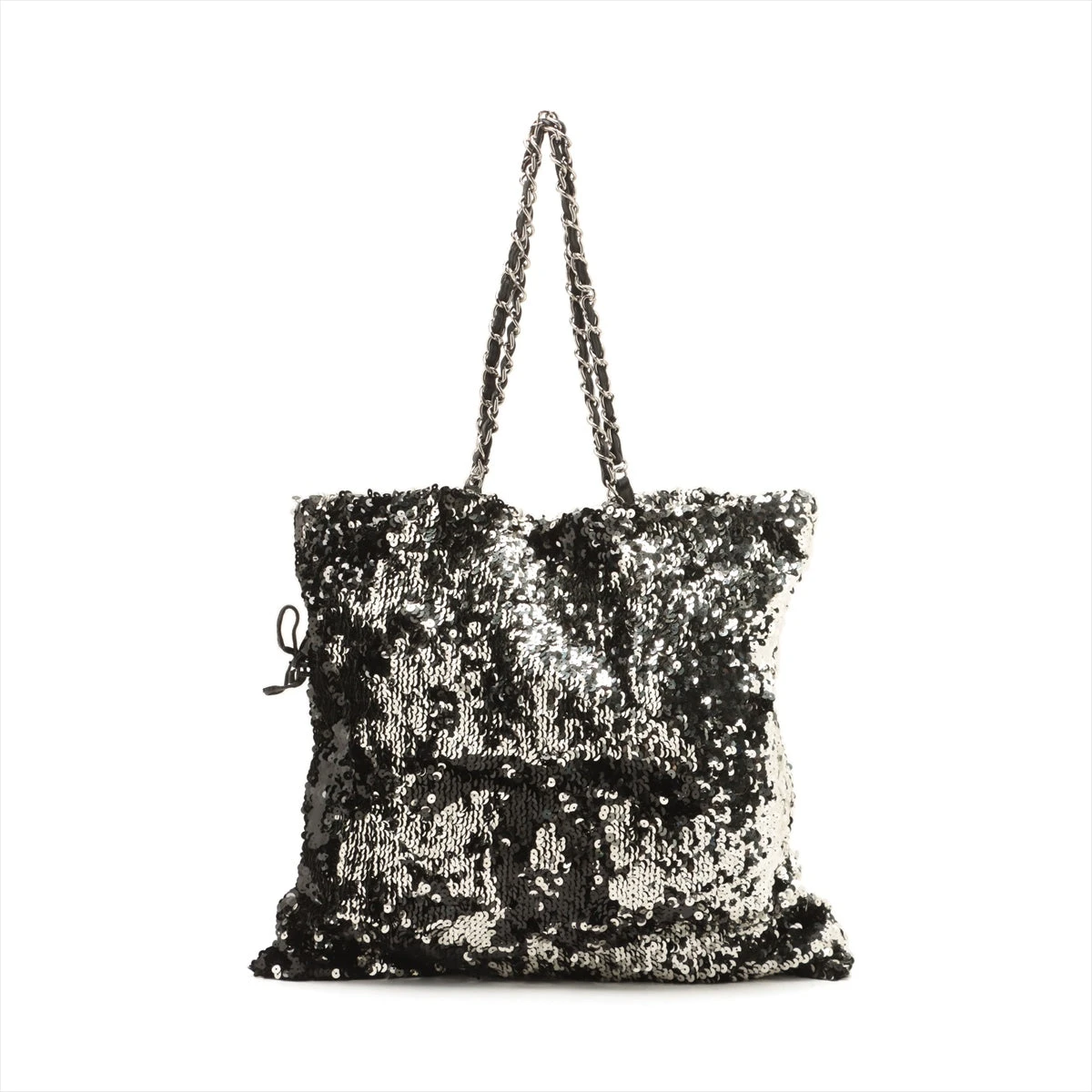 シャネル ブラック　シルバーチェーン　トートバック　黒　CHANEL 未使用 シャネル CHANEL ココマーク 2wayチェーントートバッグ ブラック