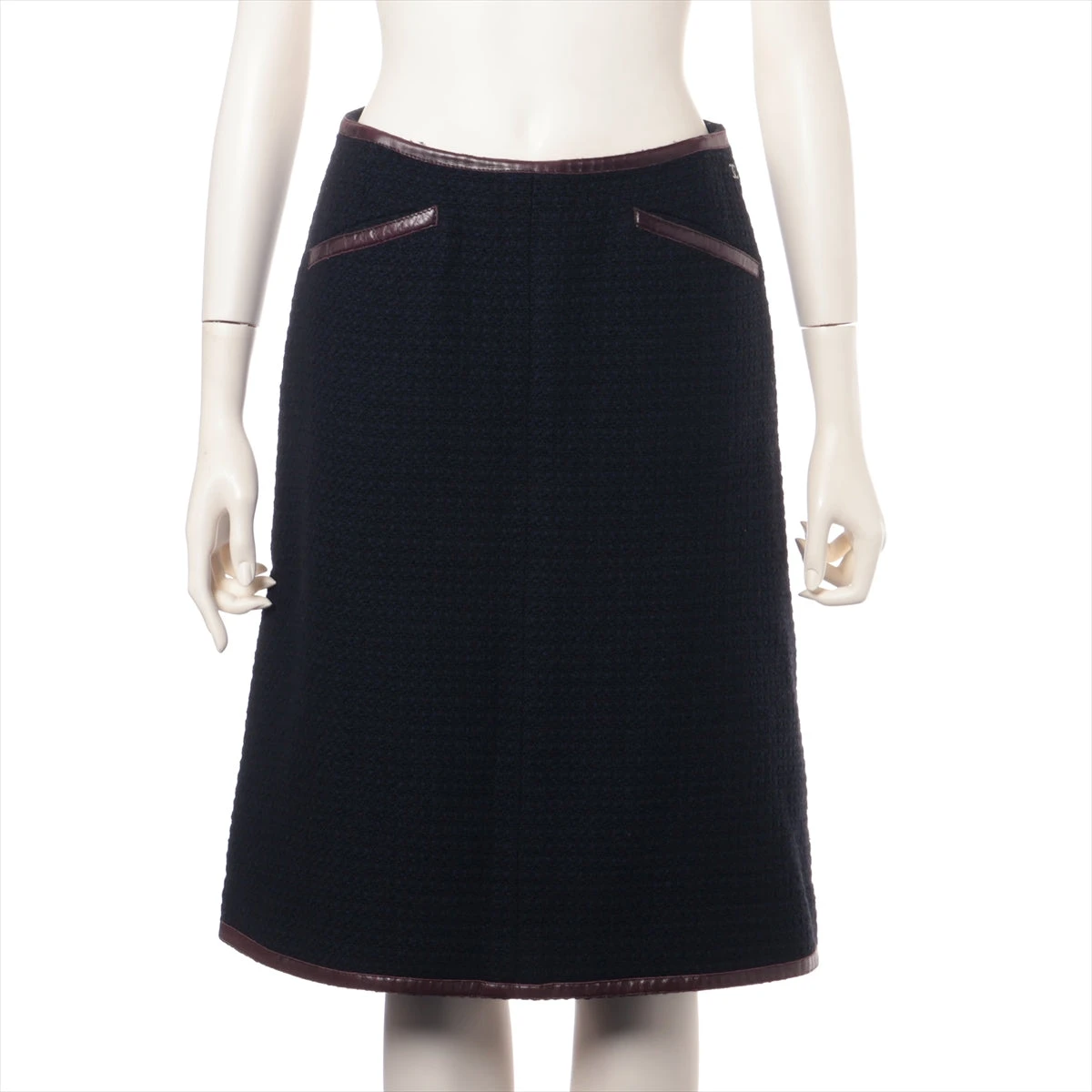 シャネル ココマーク 00A ウール セットアップ 36 レディース ネイビー