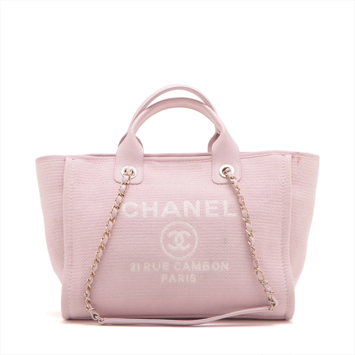 シャネル ドーヴィルMM キャンバス×レザー 2WAYトートバッグ