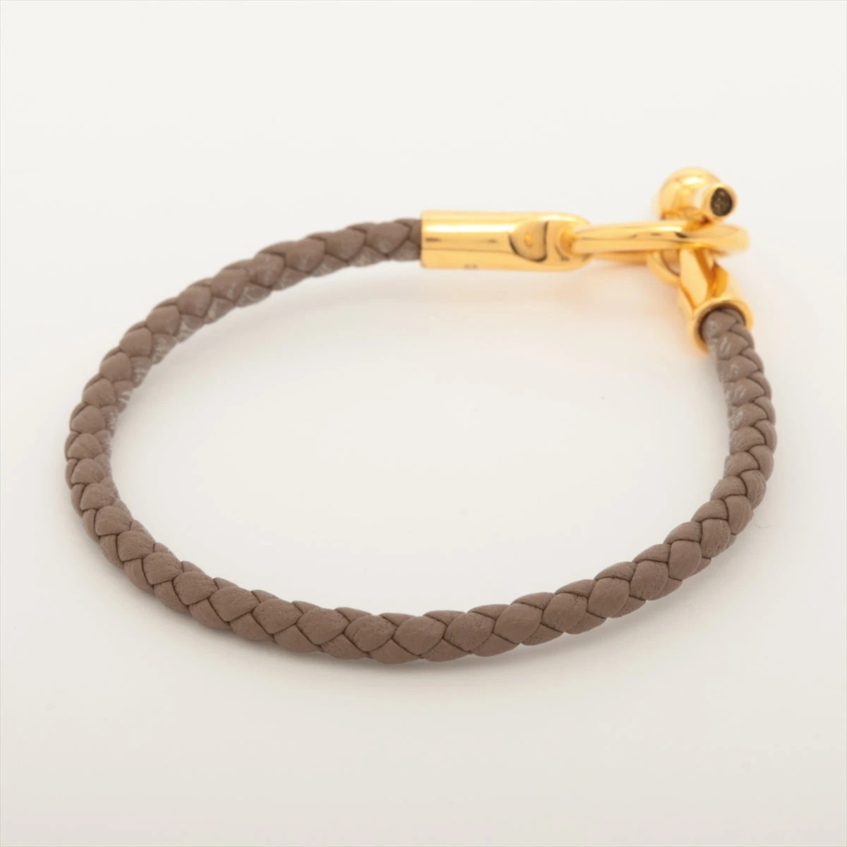 エルメス グレナン ブレスレット GP×革 シルバー×エトゥープ