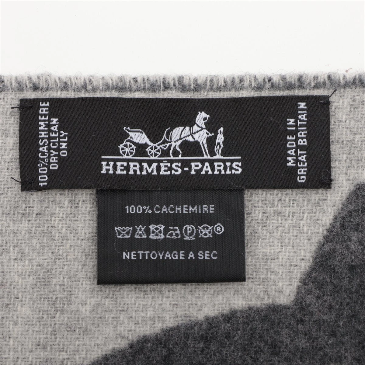 エルメス バックル&カマイユ マフラー カシミヤ グレー A3327086｜中古