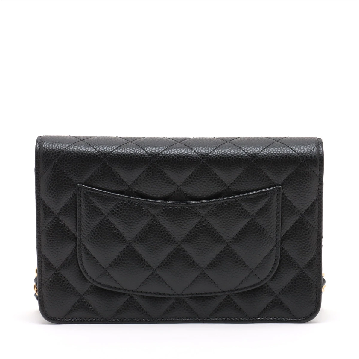 CHANEL キャビアレザー マトラッセ チェーンウォレット ブラック シャネル マトラッセ キャビアスキン チェーンウォレット ブラック