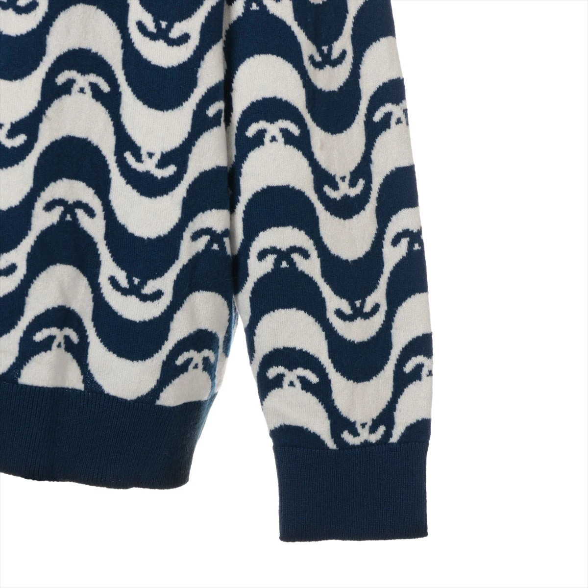 シャネル ココマーク 21AW カシミヤ パーカー 44 レディース ブルー