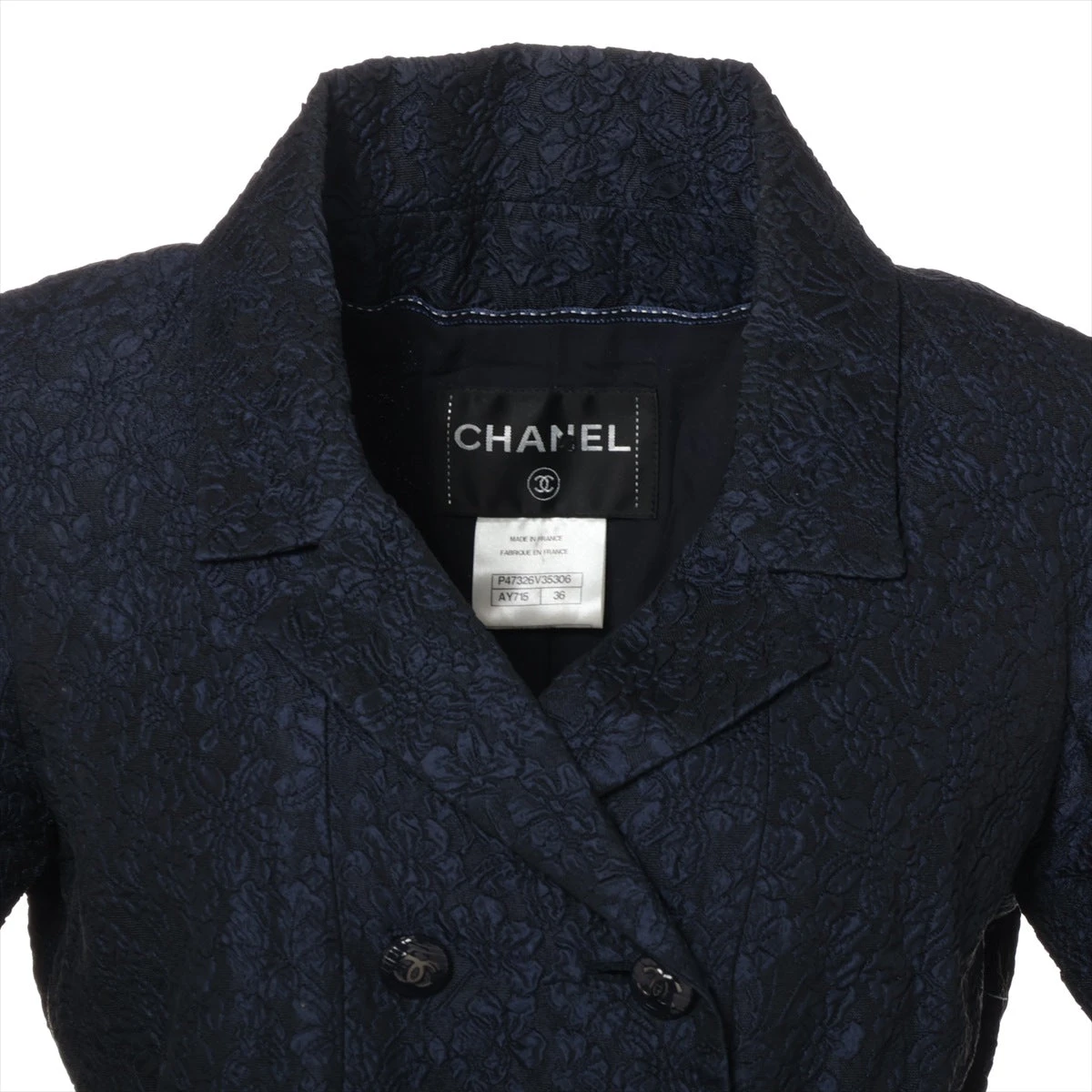 CHANEL ヘリンボーンジャケット 36 中古・古着通販】CHANEL (シャネル) ココマーク釦ヘリンボーン