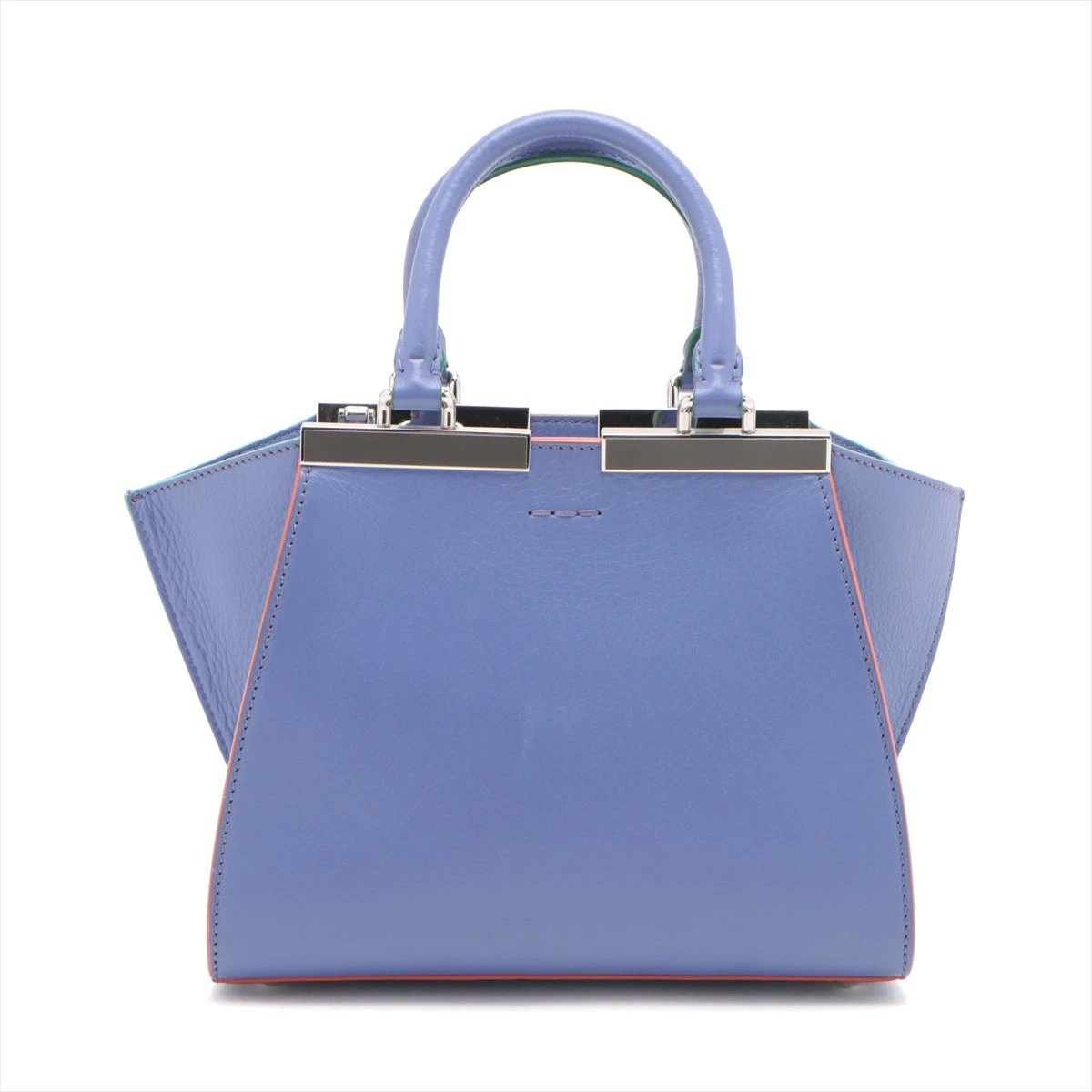 q63【美品】フェンディ レザー トロワジュール ネイビー 2way
