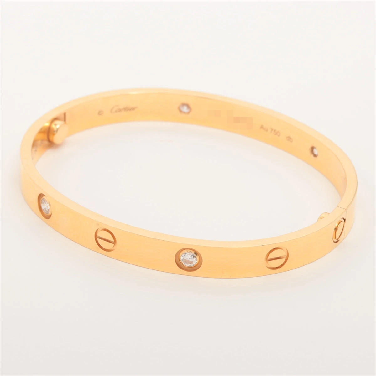カルティエ ラブ ハーフ ダイヤ ブレスレット 750(YG) 31.7g 17  