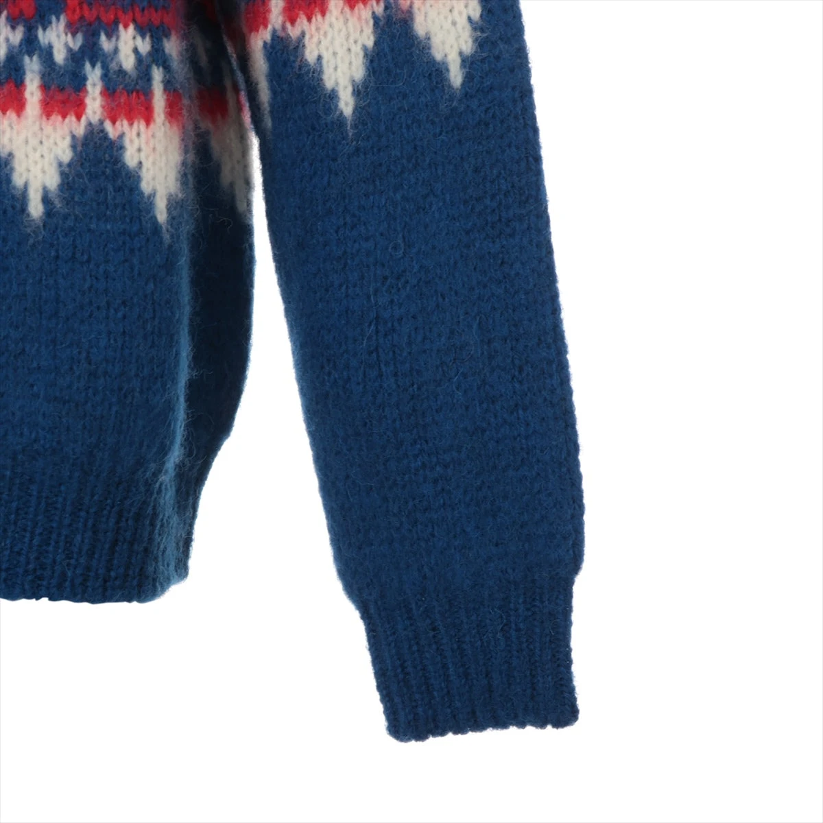 セリーヌ 22AW ウール ニット XS メンズ ブルー×レッド セリーヌ 22AW ウール ニット XS メンズ ブルー×レッド