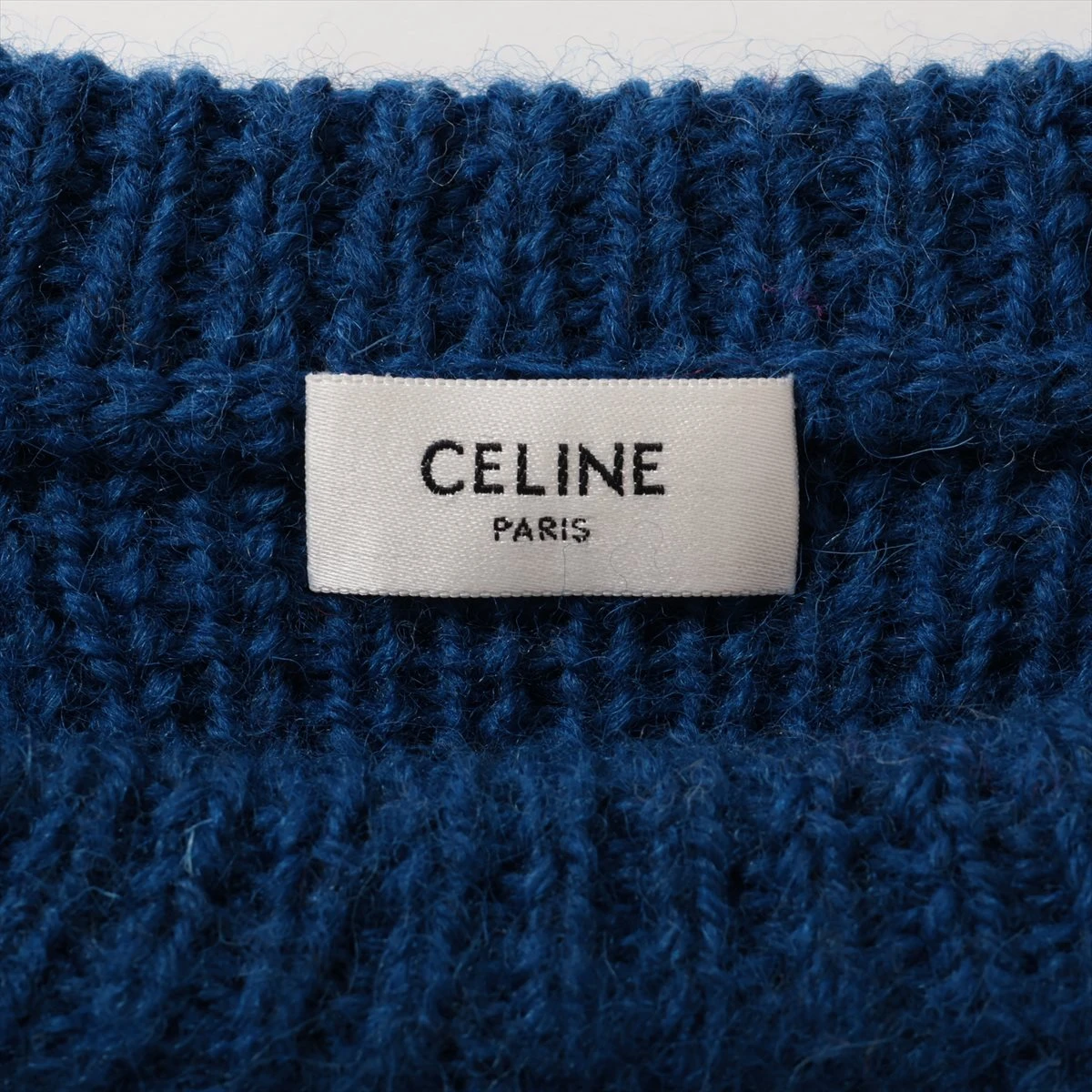 セリーヌ 22AW ウール ニット XS メンズ ブルー×レッド セリーヌ 22AW ウール ニット XS メンズ ブルー×レッド