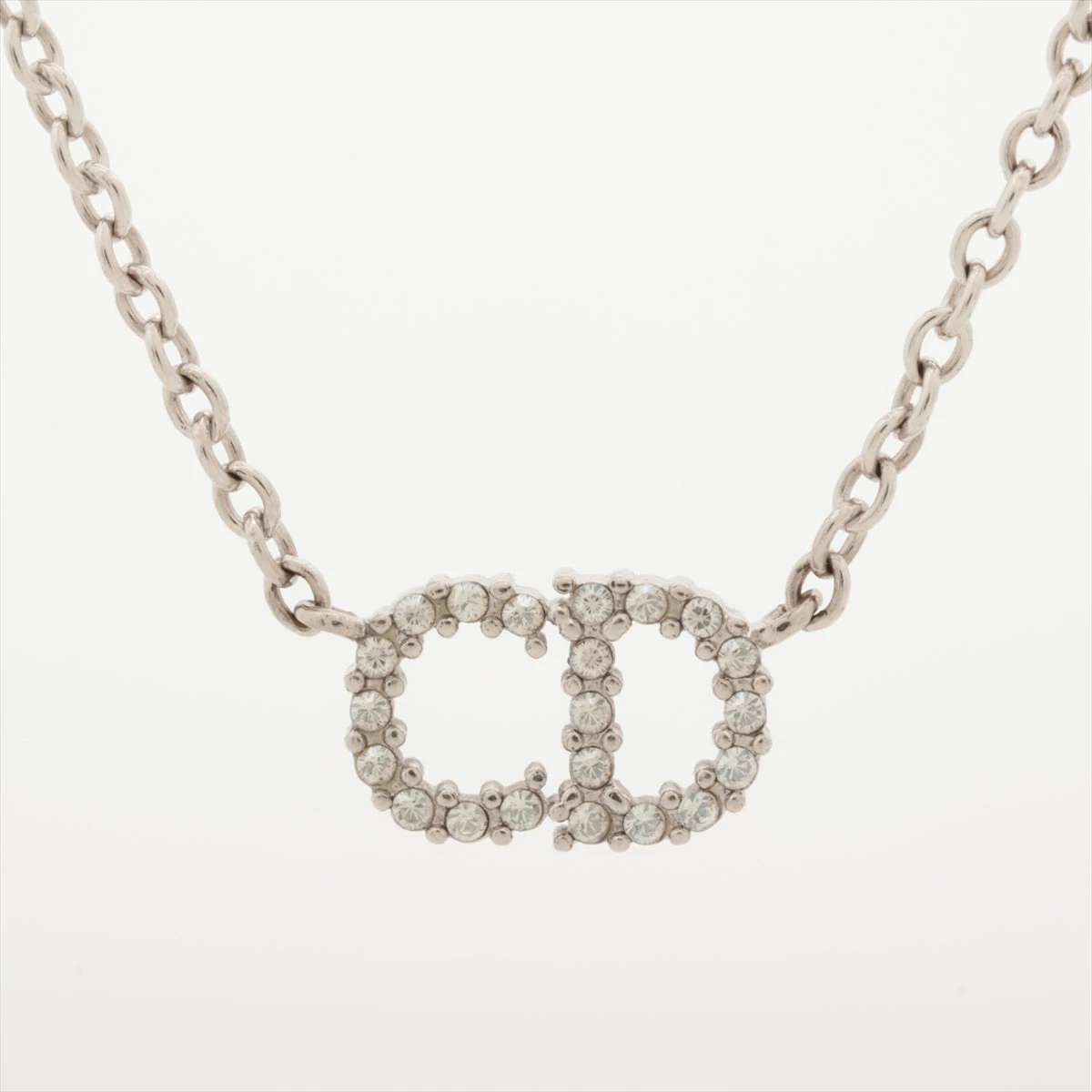 ディオール CDロゴ ネックレス GP×ラインストーン シルバー A3327304