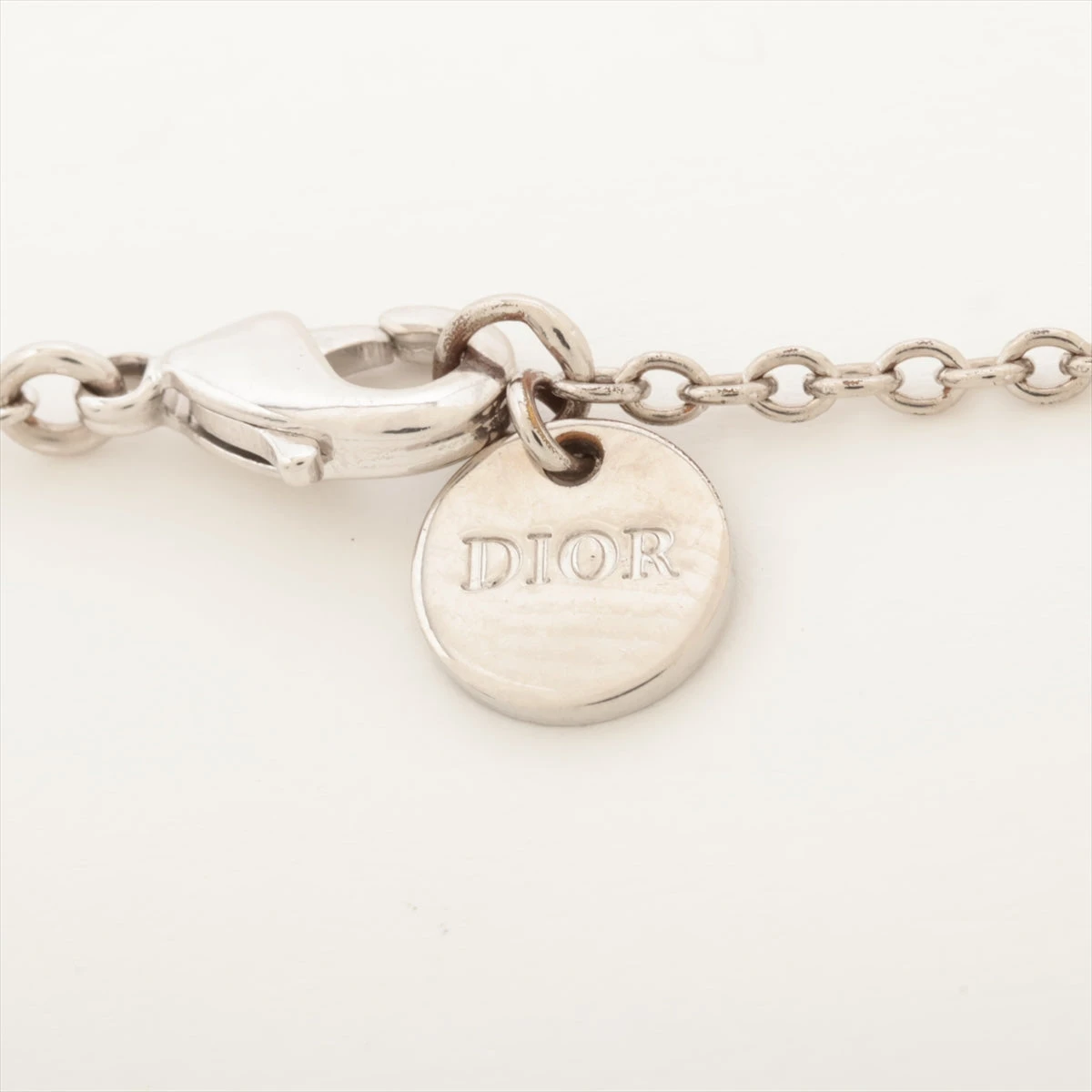 ディオール CDロゴ ネックレス GP×ラインストーン シルバー A3327304