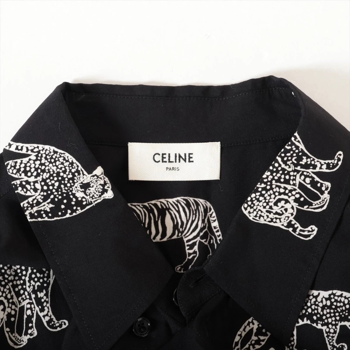 20SS CELINE セリーヌ オープンカラー ドット レーヨン シャツ