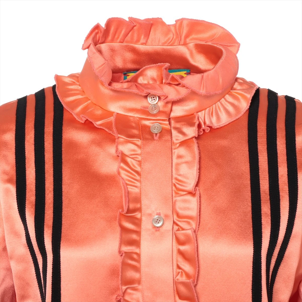 グッチ×アディダス シルク シャツ 42 レディース ピンクベージュ  