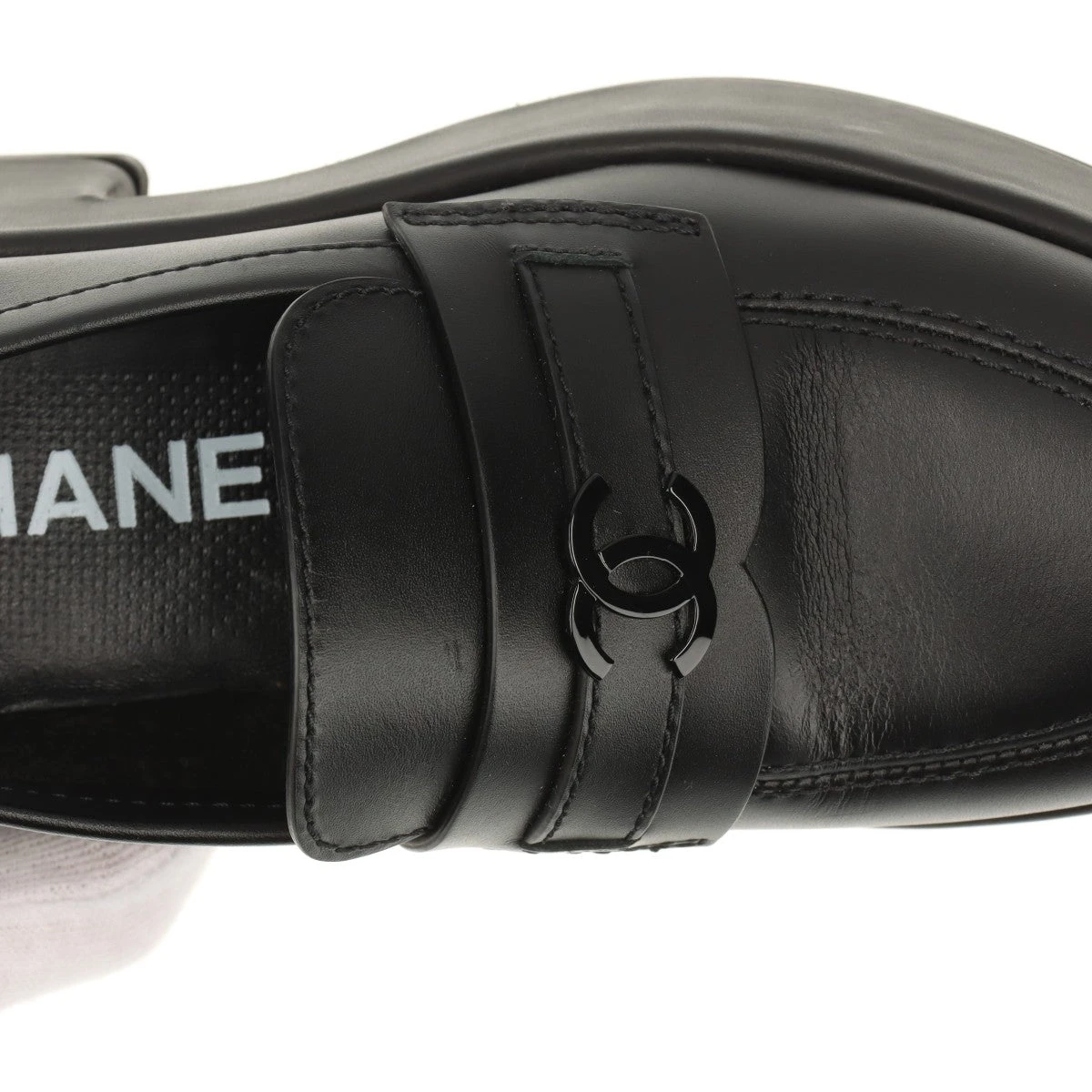 箱あり CHANEL ローファー ココマーク レザー ブラック CHANEL シャネル ローファー ココマーク レザー ブラック 36（約