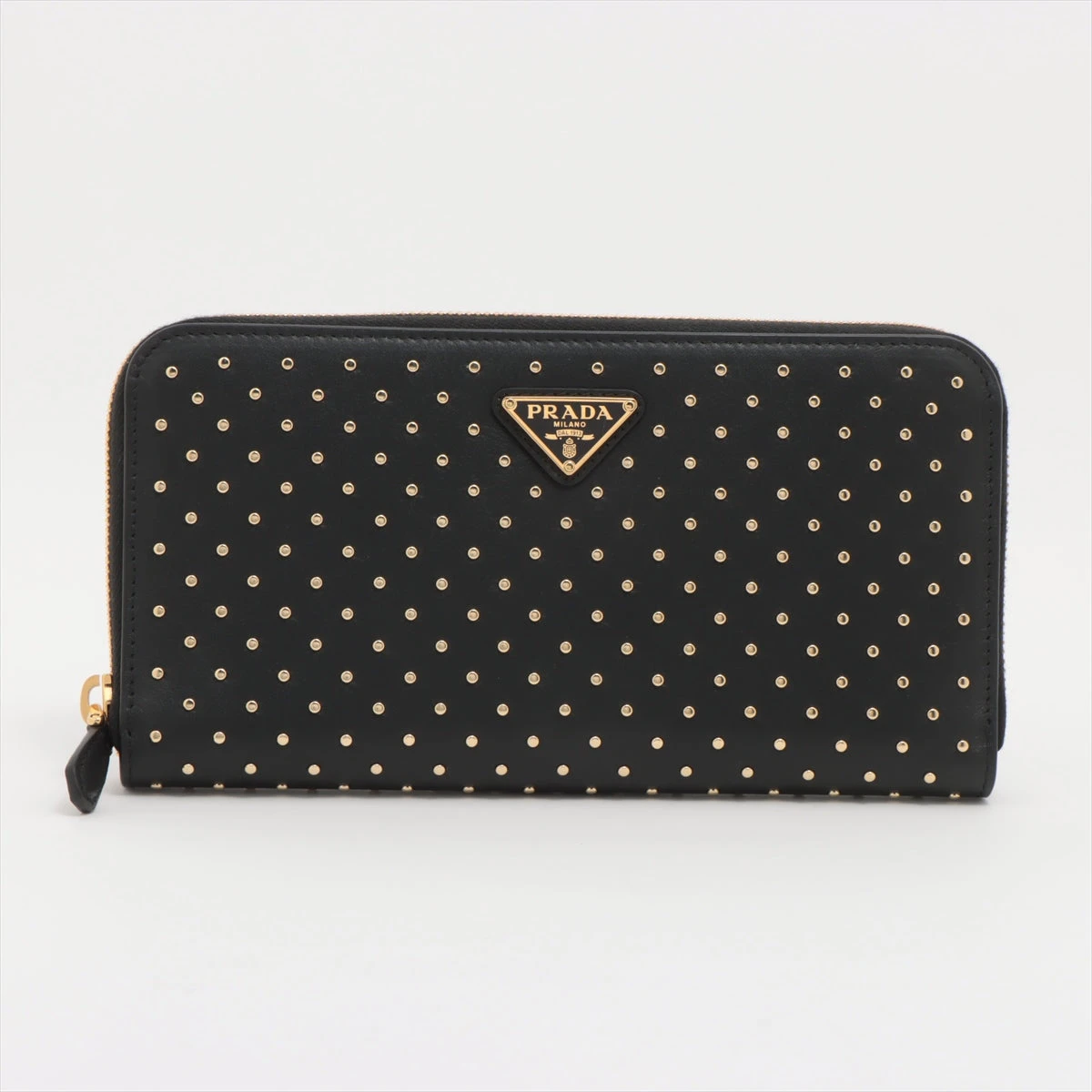 プラダ トライアングルロゴ 1ML506 レザー ラウンドジップウォレット  