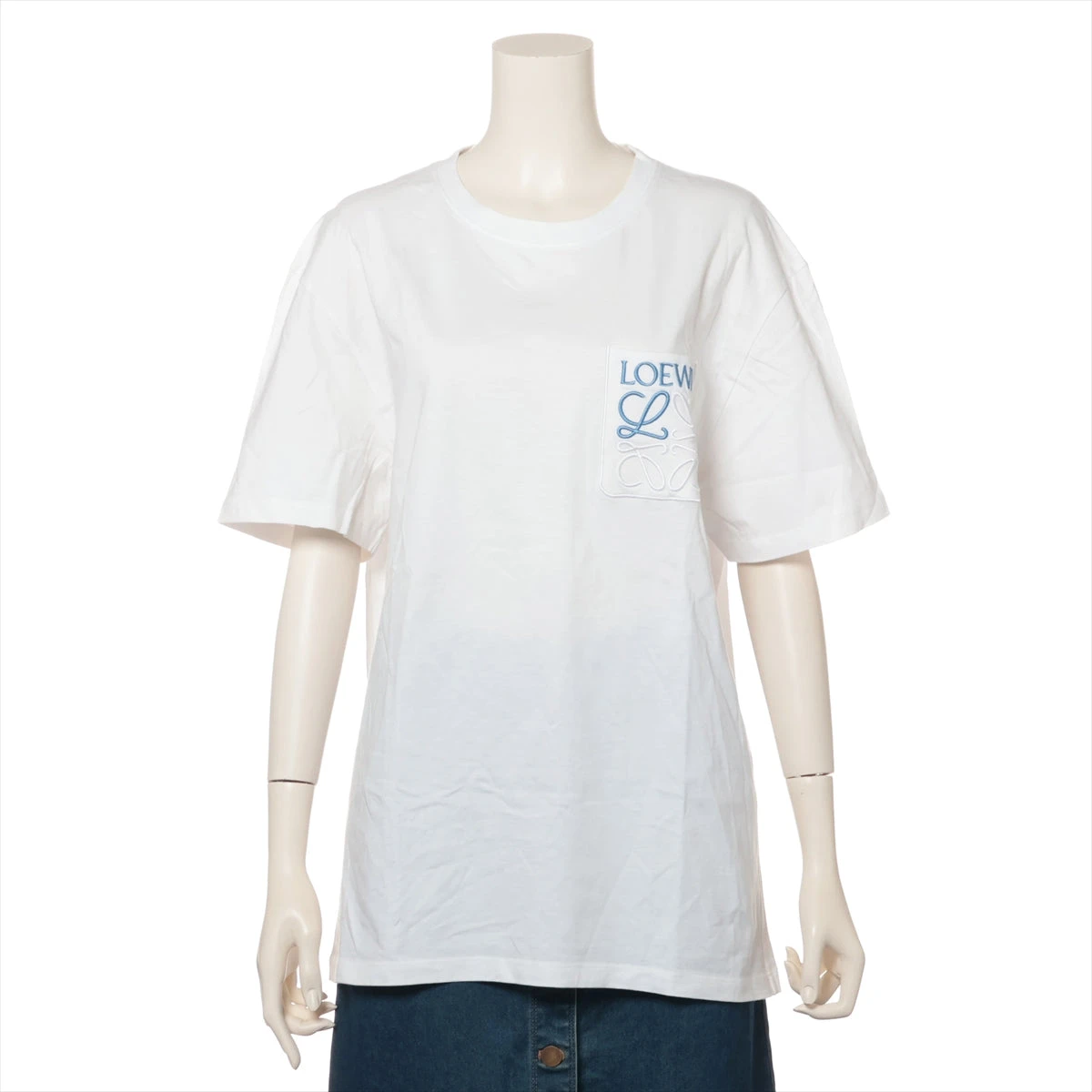 ロエベ アナグラム コットン Tシャツ M メンズ ホワイト