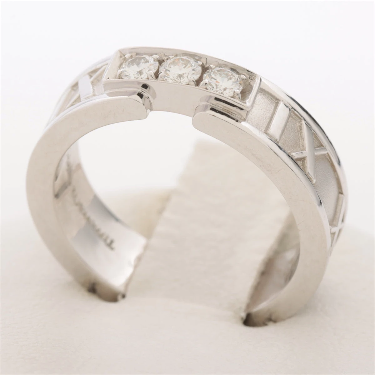 ティファニー アトラス 3P ダイヤ リング 750(WG) 7.5g A3324823｜中古 