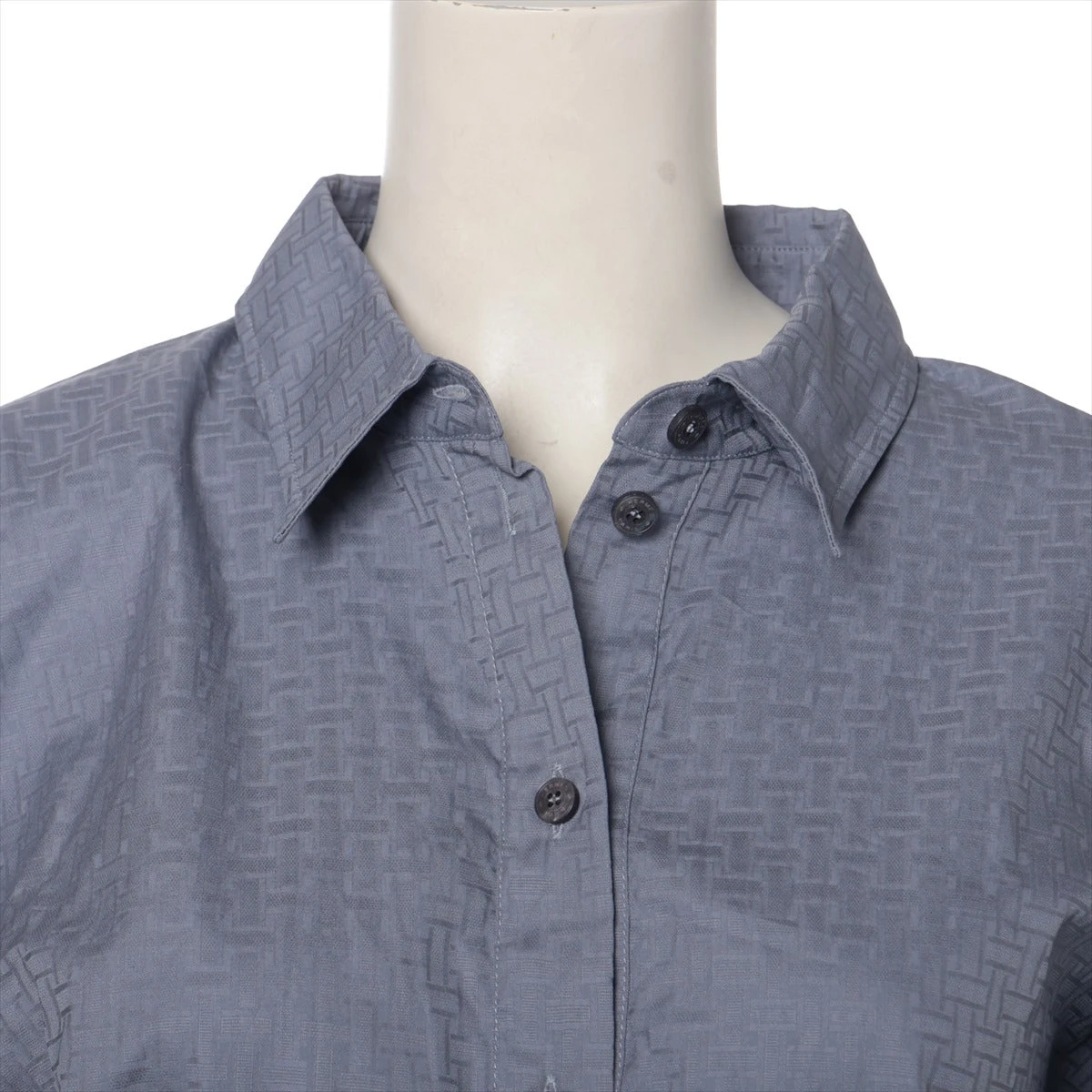 エルメス 24AW コットン ワンピース 40 レディース ブルー 4H0576DB