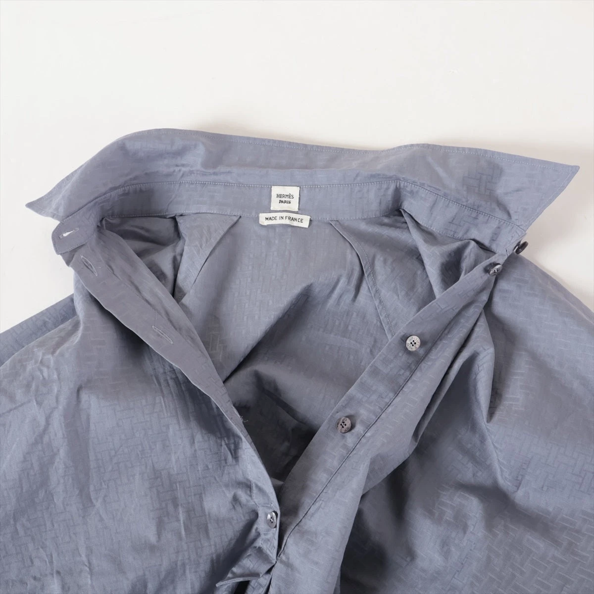 エルメス 24AW コットン ワンピース 40 レディース ブルー 4H0576DB