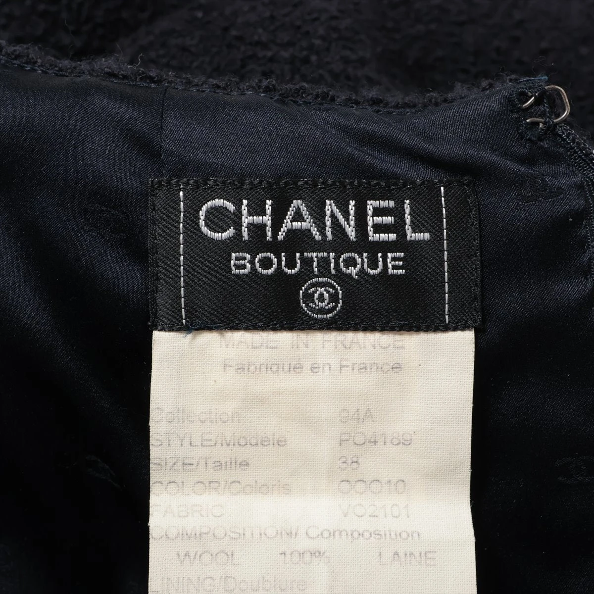 CHANEL シャネル　94P 38 ココマーク　金ボタン　コットン　ブラック シャネル ココボタン ウール コート 38 レディース ブラック