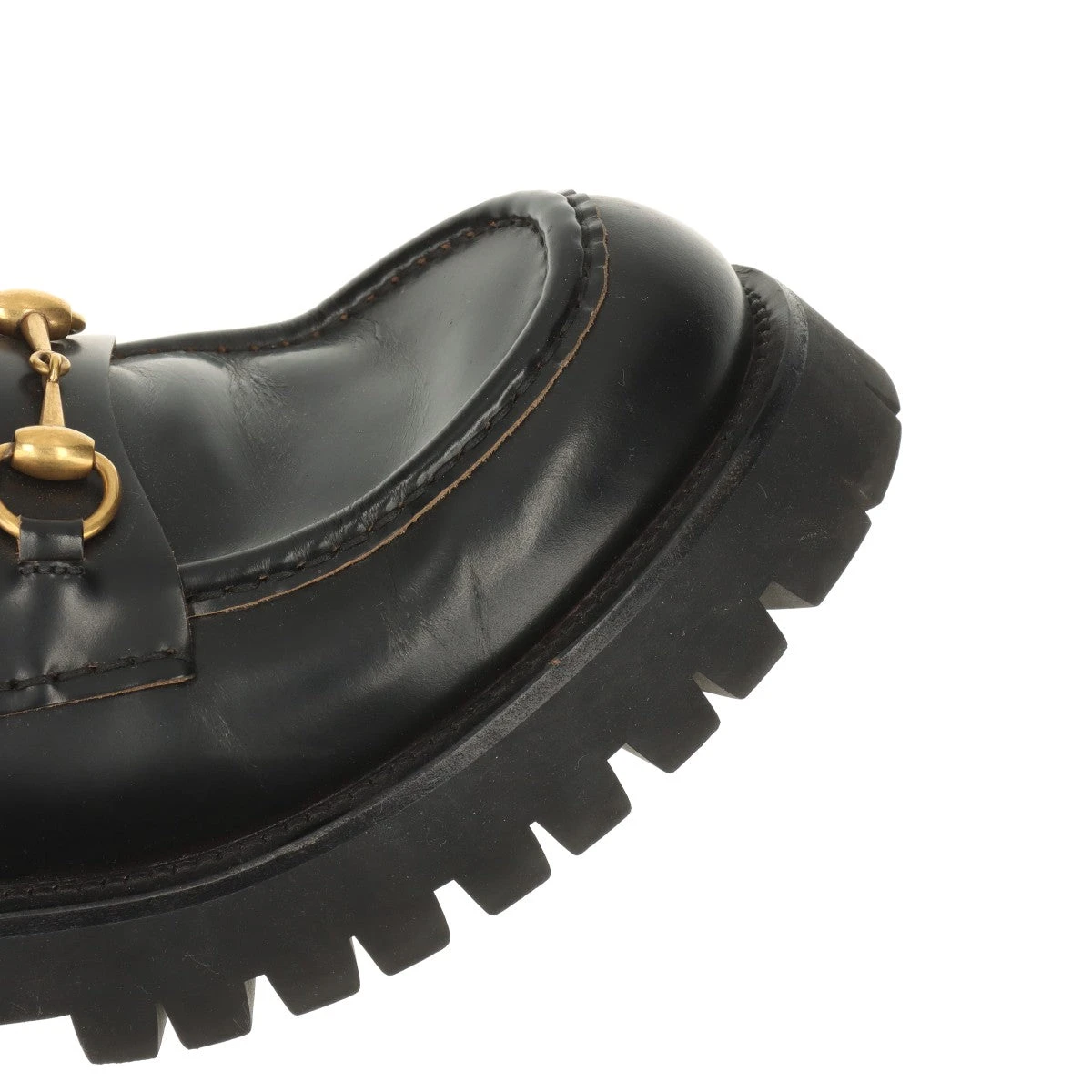 新品未使用☆グッチ　ミュ－ル ☆ ホースビット・ラファイアオープントゥミュ－ル グッチ レザー ローファー 9 メンズ ブラック 576334 ホース